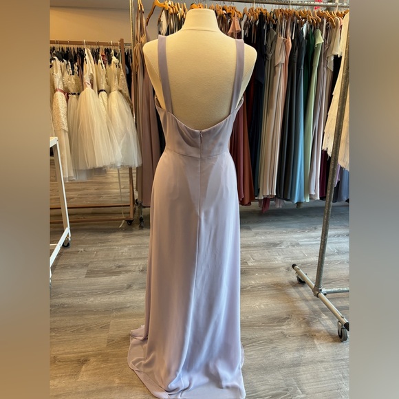 NEW - JENNY YOO - JENNA SQUARE NECK DRESS - LILAC MIST - SIZE 14 - Picture 4 of 7